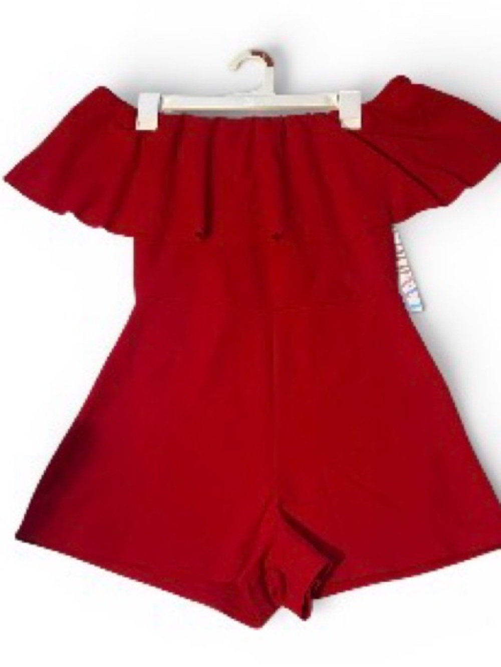 Almost Famous Red Off-Shoulder Romper